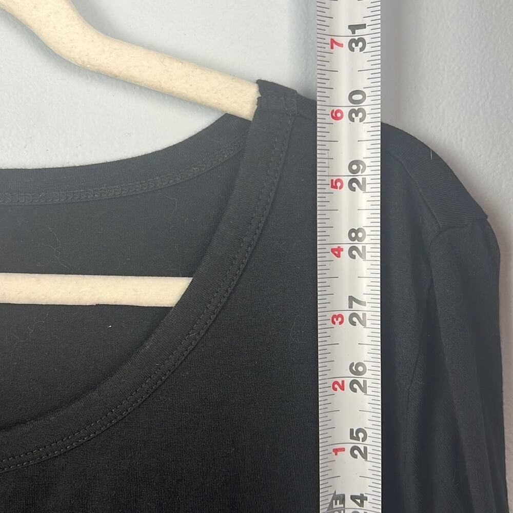 LOGO Lori Goldstein Ella XL long sleeve black asymmetrical tunic top - Picture 6 of 7